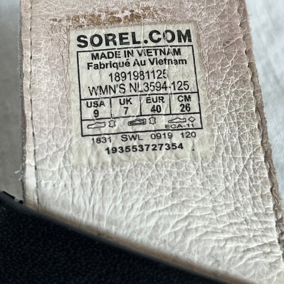 Sorel White Leather Roaming Slide Sandals Black Footbed Size 9 - Picture 8 of 8